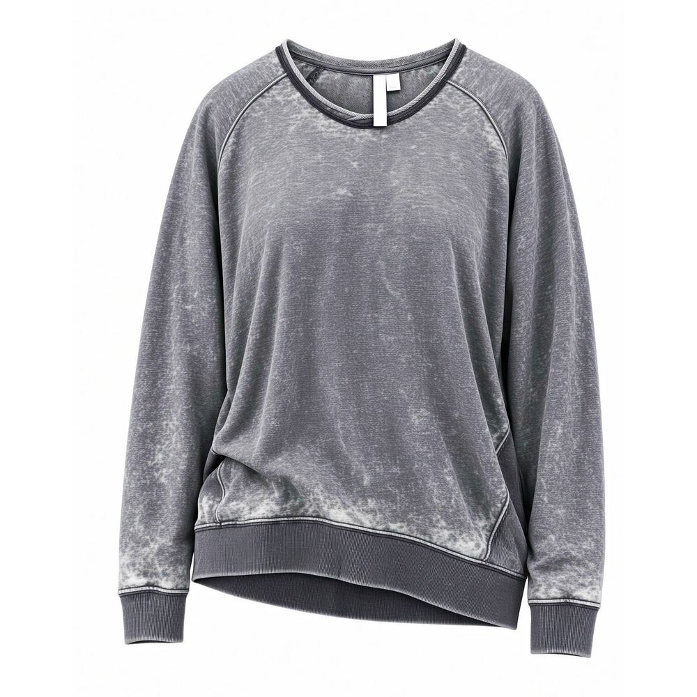 Soft Surroundings Gray Acid Wash Mineral Wash Raglan Sweatshirt Size L Cozy Soft